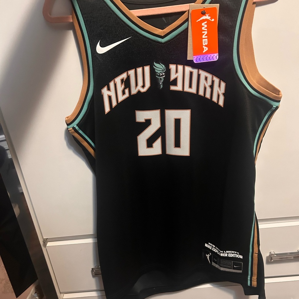 Nike Black and Gold New York Basketball Jersey